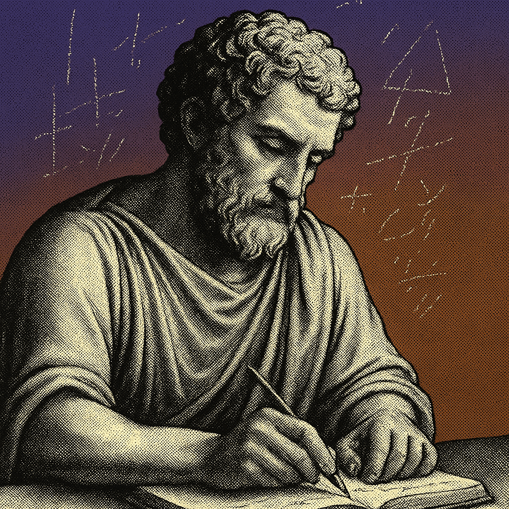 Illustration of a trader writing at a desk